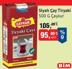 ÇAYKUR SİYAH ÇAY TİRYAKİ 500 G fiyat ve kampanya bilgisi